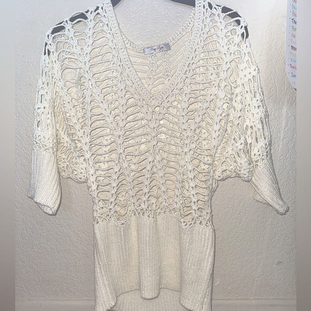 Cream net top